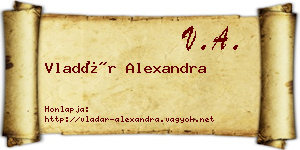 Vladár Alexandra névjegykártya