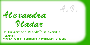 alexandra vladar business card